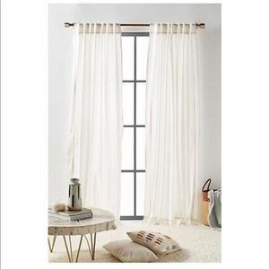 White Mara Curtain with gold trim 50” by 84”